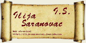 Ilija Saranovac vizit kartica